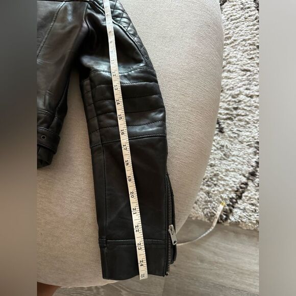 Marc New York Women Jacket Genuine Leather Quilted Small Black Moto Bikercore - Picture 6 of 16